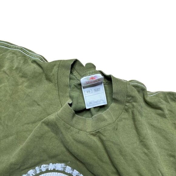 Y2K American Red Cross Green Khaki Skater Shirt Large - Picture 4 of 5